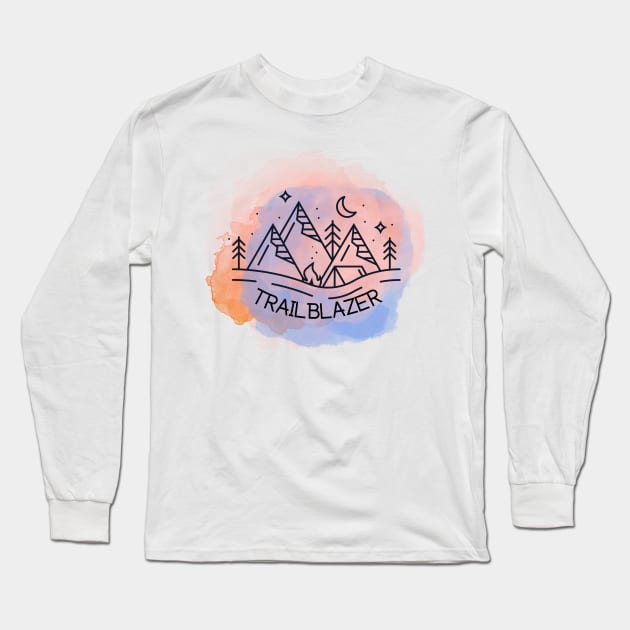 Watercolor Trailblazer Long Sleeve T-Shirt by Unicorns and Farts